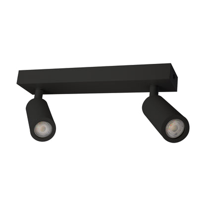 Spectrum LED ceiling light Madara Slim 2x GU10 MR11 pivoting IP20 black max. 4W round