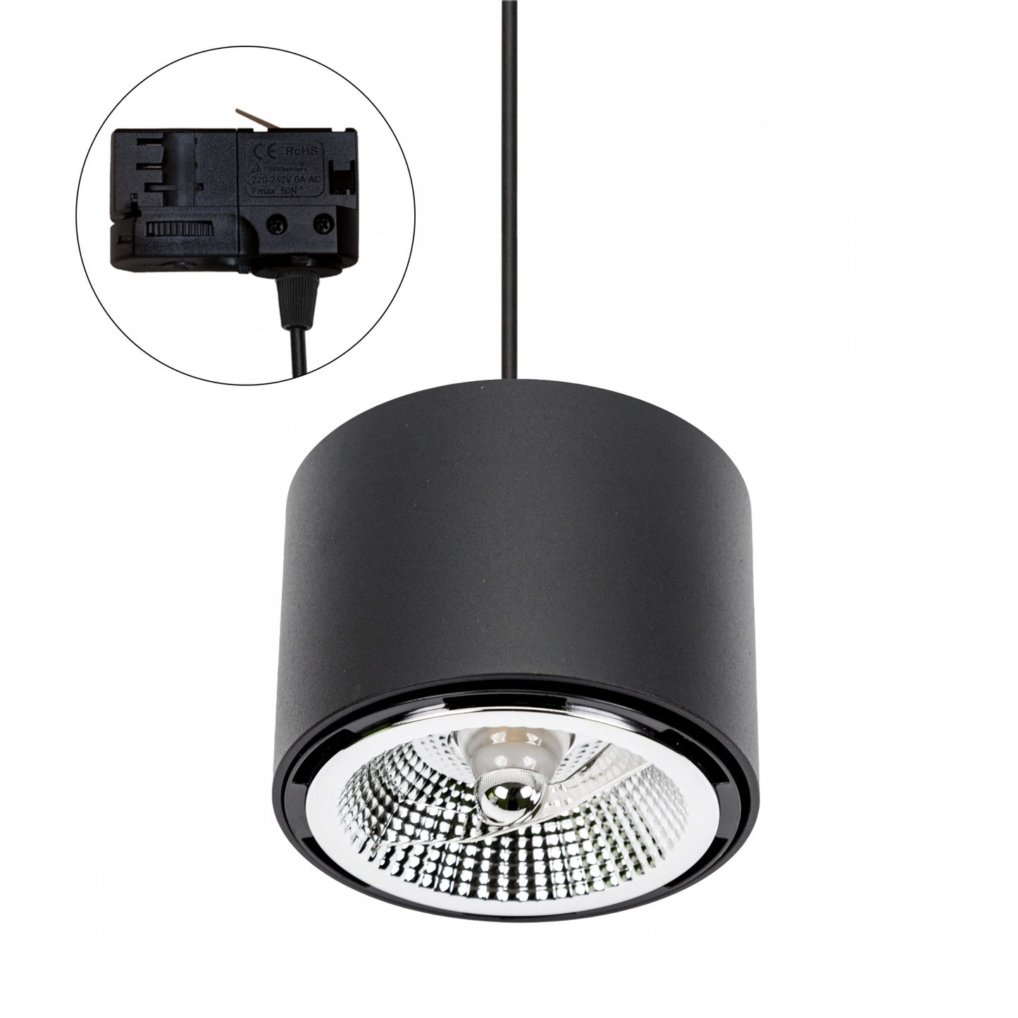 CHLOE AR111 LED Stromschienenstrahler 3-Phasen GU10 Schwarz