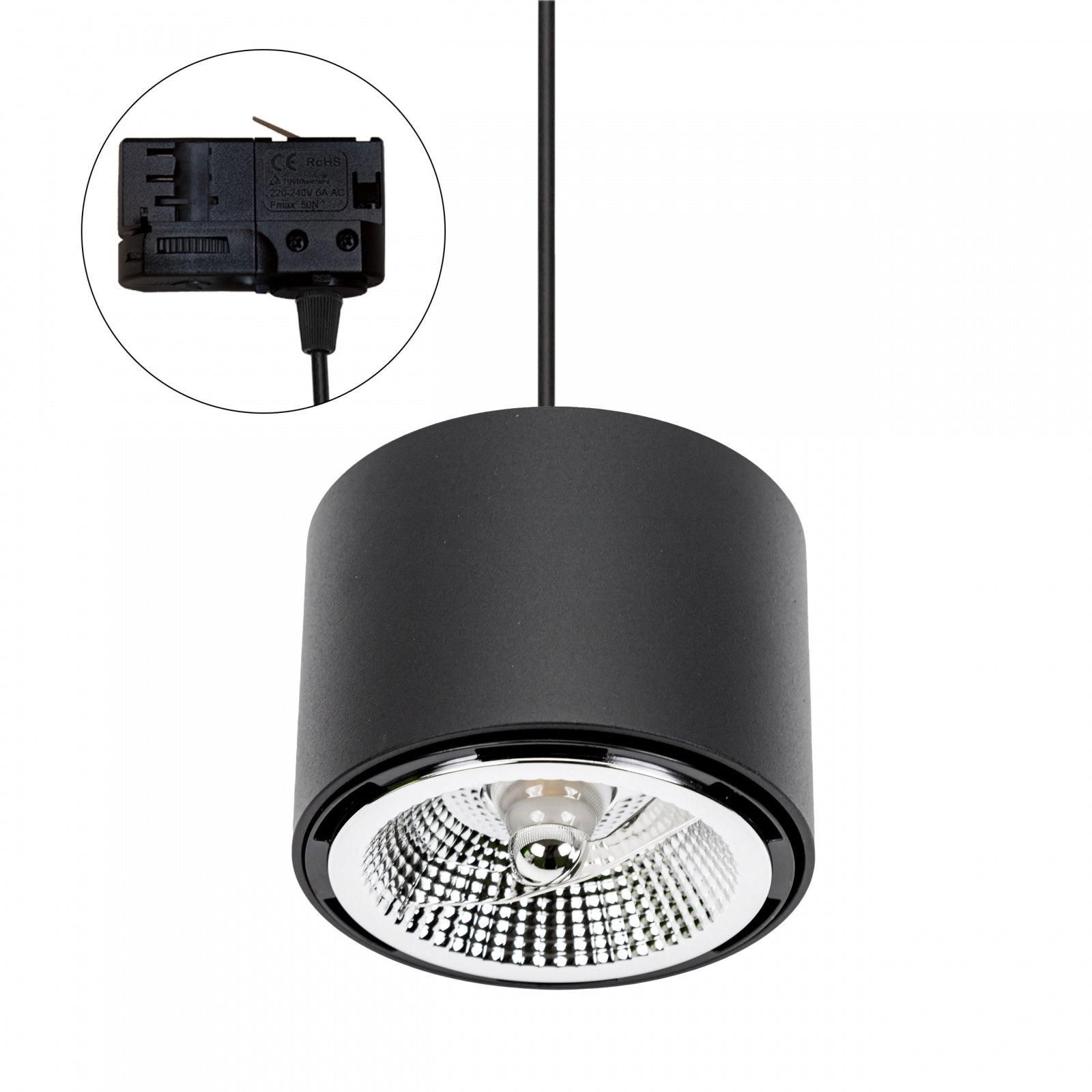 CHLOE AR111 LED Stromschienenstrahler 3-Phasen GU10 Schwarz
