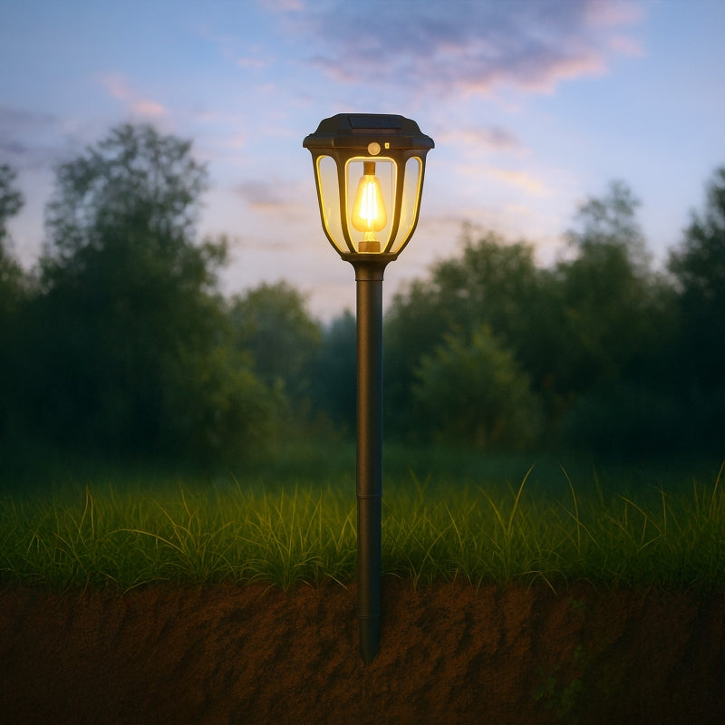 SOLARA RUSTICA LED Solarleuchte Garten mit Bewegungsmelder 1W Erdspieß Warmweiß