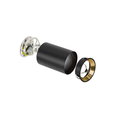 Spectrum LED Aufbauleuchte Chloe Mini GU10 schwarz IP20 max.50W Deckenleuchte rund