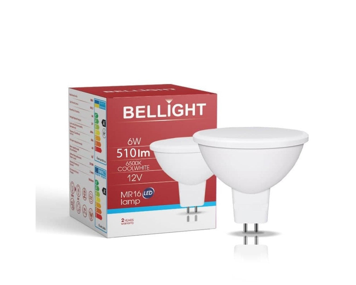 Bellight LED GU5,3 MR16 6W = 50W 510lm 12V Reflektor 120° Kaltweiß 6500K
