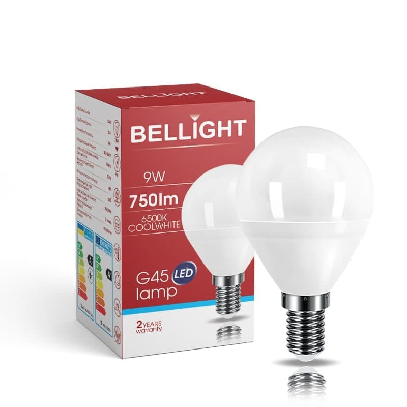 Bellight LED E14 G45 Tropfenform 9W = 75W 360° Birne 830lm 230V Kaltweiß 6500K