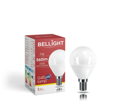 Bellight LED E14 G45 Tropfenform 7W = 60W 200° Birne 560lm 230V Warmweiß 3000K