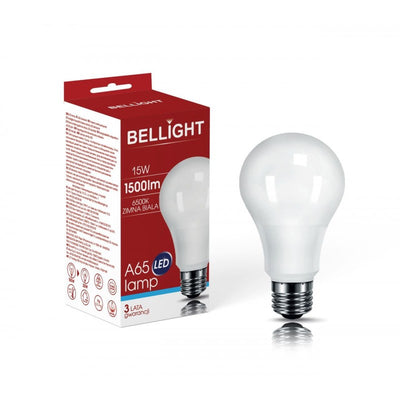 BELLIGHT LED E27 A65 15W = 125W Birne 1500lm 180V-260V 360° Kaltweiß 6500K