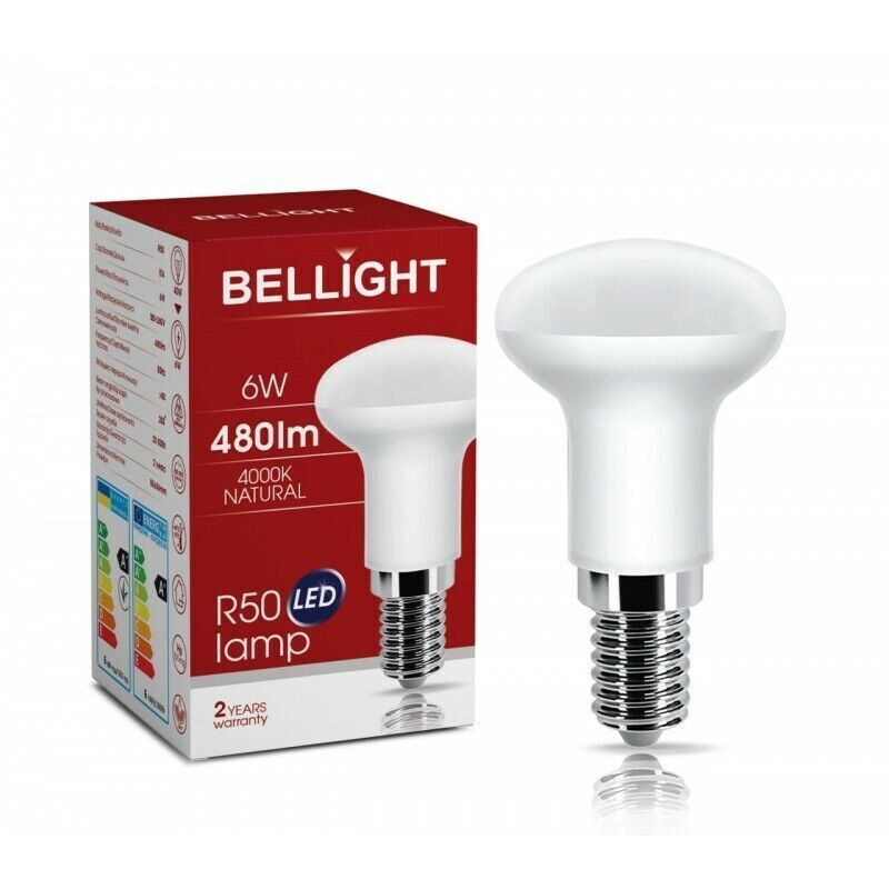 Bellight LED E14 R50 6W = 40W 230V Pilzform 480lm 200° Neutralweiß 4000K