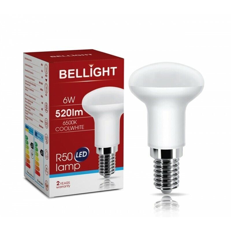 Bellight LED E14 R50 6W = 40W 230V Pilzform 520lm 200° Kaltweiß 6500K