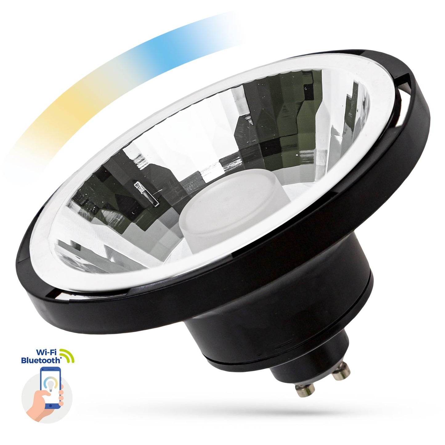 Spectrum LED AR111 GU10 Reflektor 10W black Smart 1050lm Alexa Google Tuya 3000K-5800K DIMMBAR