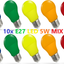 10er LED E27 A50 Farbig Bunt 4.9W = 40W Rot Blau Grün Gelb Orange 270° MIX