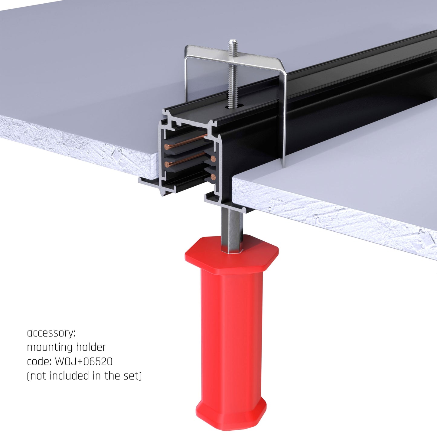 LED 3-Phasen Stromschiene (SPS 2) Einbau 1m für Schienensystem Leuchten Strahler IP20 schwarz 100 cm