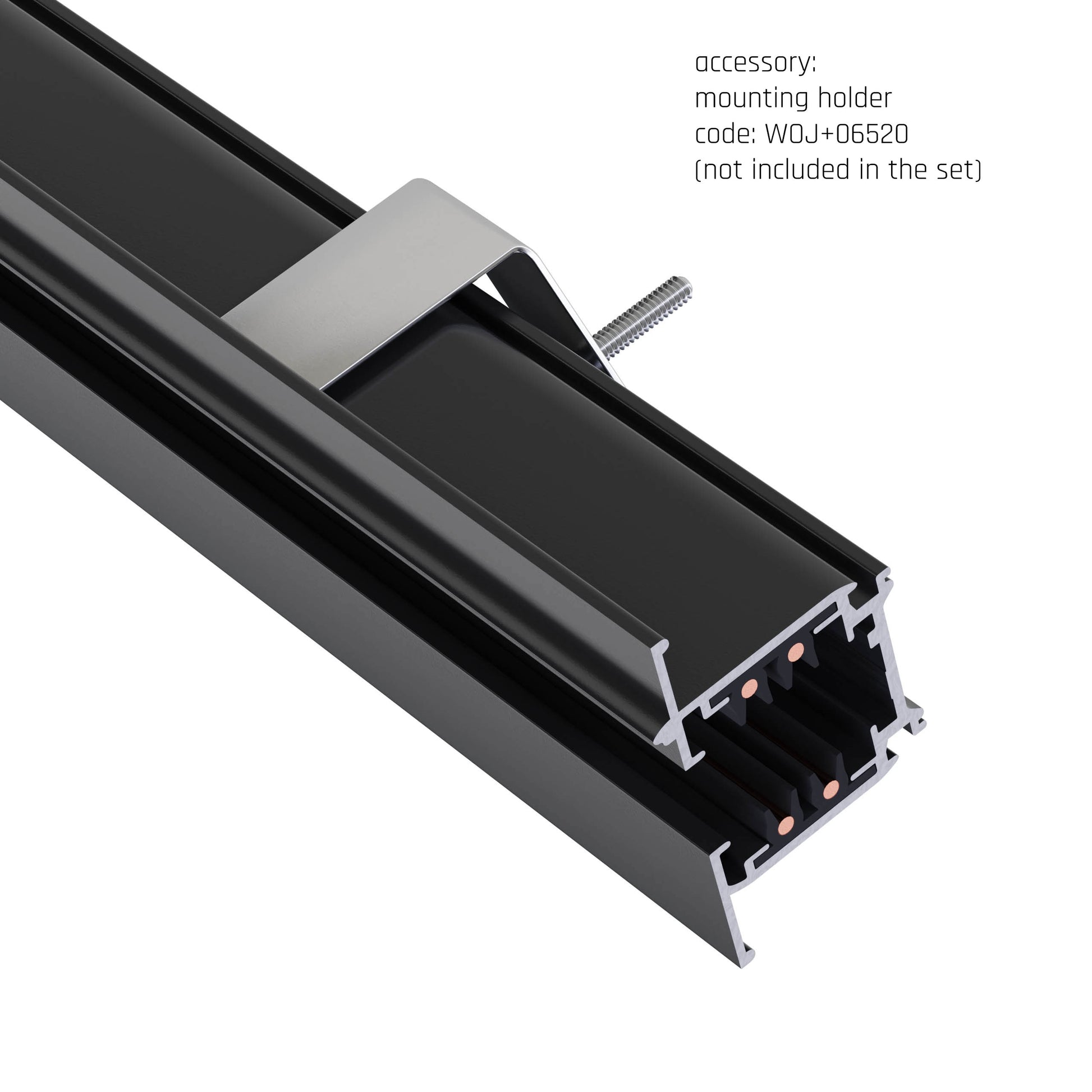 LED 3-Phasen Stromschiene (SPS 2) Einbau 1m für Schienensystem Leuchten Strahler IP20 schwarz 100 cm