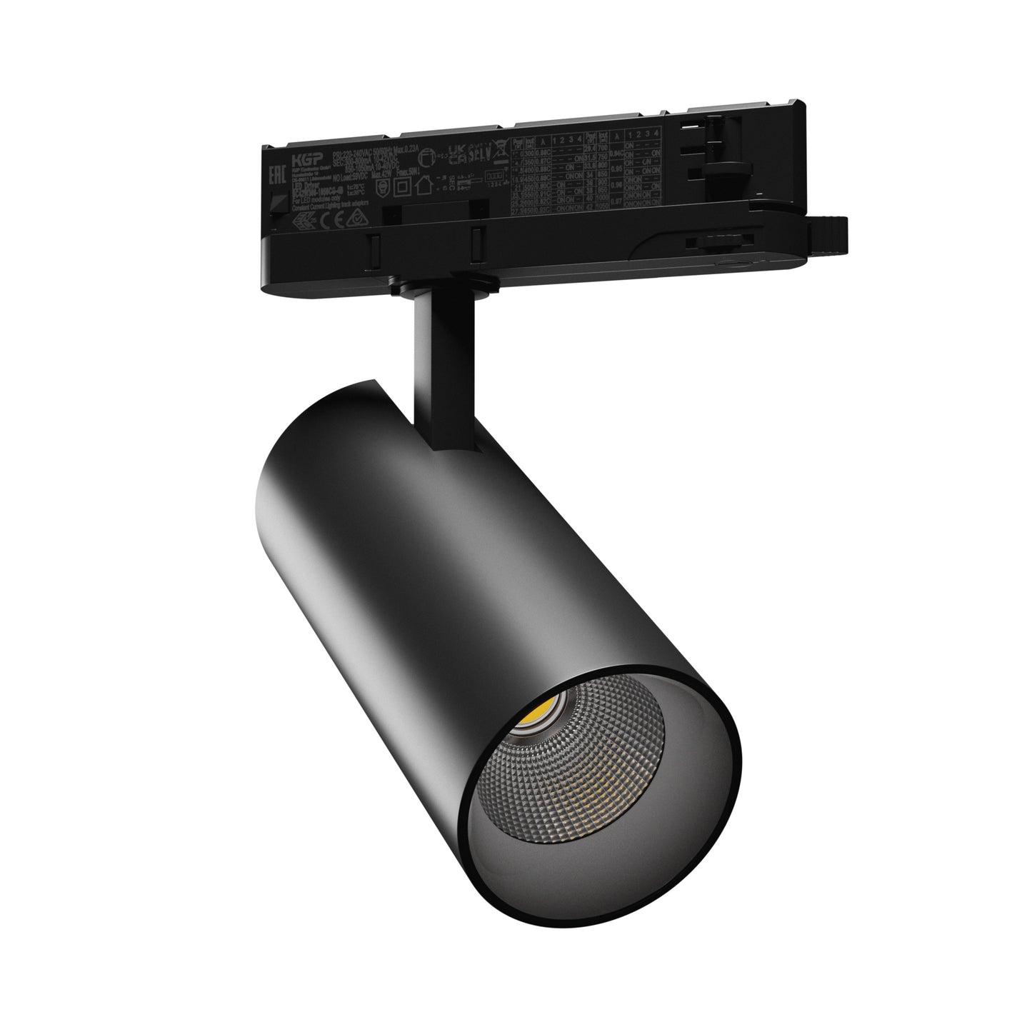 LED 3-Phasen Stromschienenstrahler ANDROMEDA 15-27W 3000lm Schwarz 36°/60° 230V IP20 Warmweiss 3000K