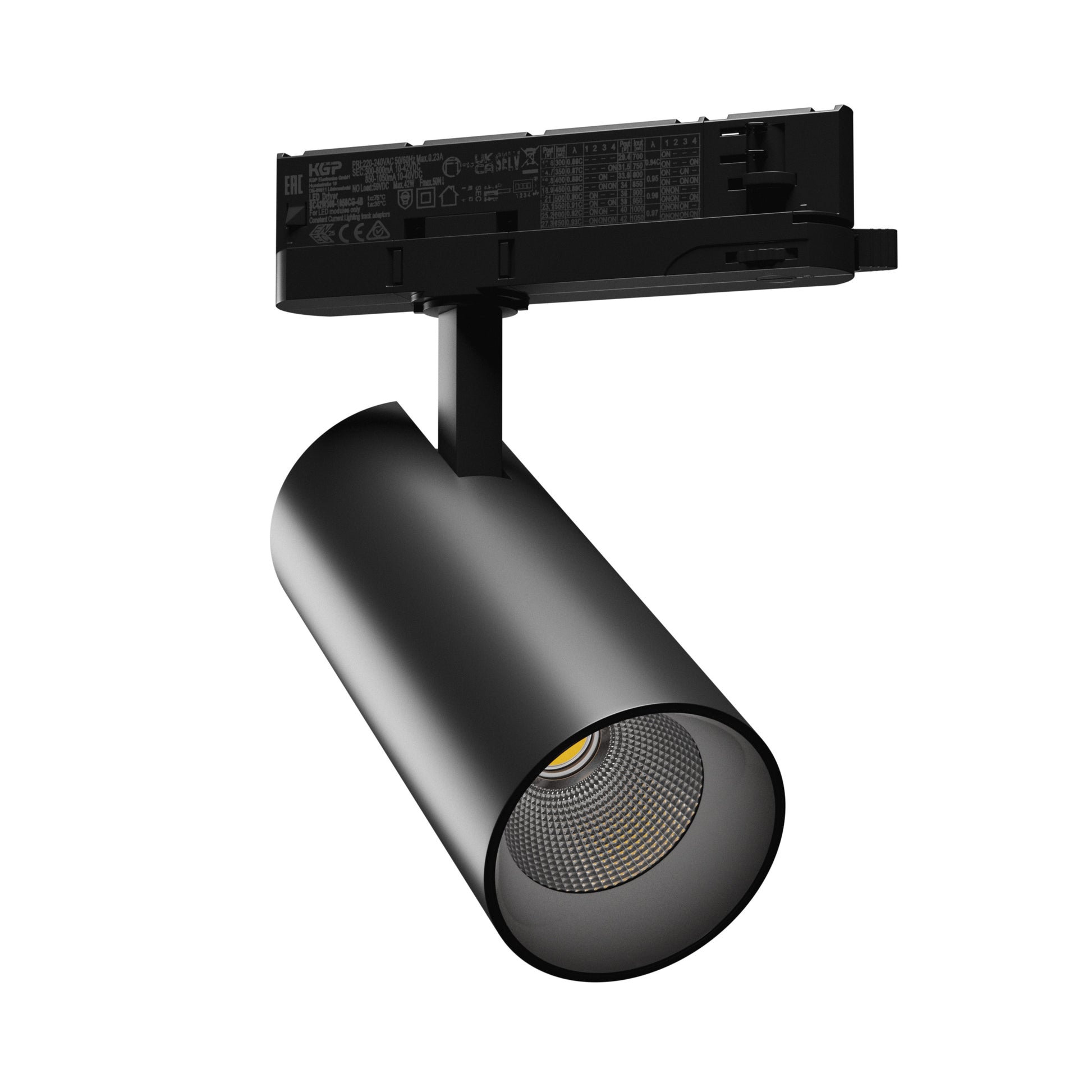 LED 3-Phasen Stromschienenstrahler ANDROMEDA 15-27W 3000lm Schwarz 36°/60° 230V IP20 Warmweiss 3000K