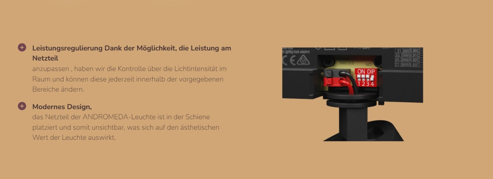 LED 3-Phasen Stromschienenstrahler ANDROMEDA 15-27W 3000lm Schwarz 36°/60° 230V IP20 Warmweiss 3000K