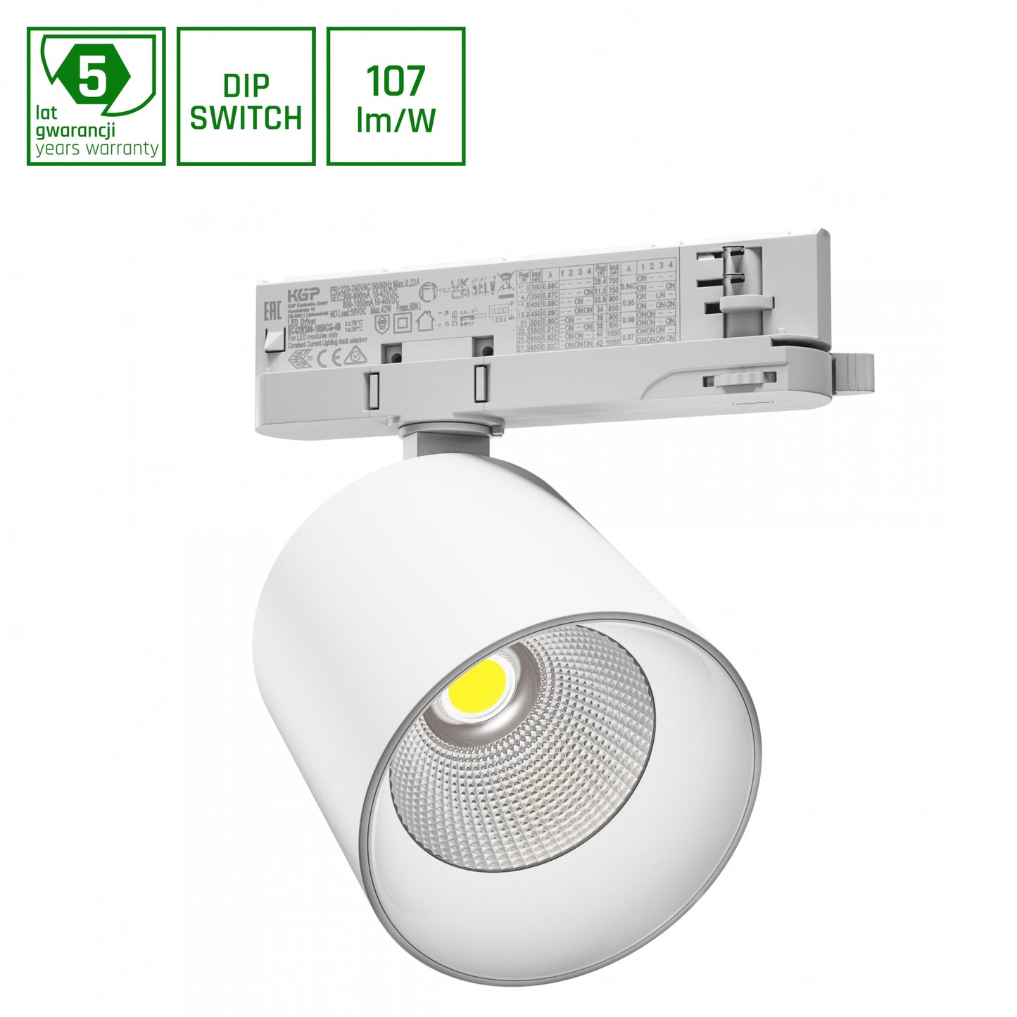 LED 3-Phasen Stromschienenstrahler ARTEMIDA MAXI 12-42W 1300-3800lm weiss 36°/60° Neutralweiss 4000K