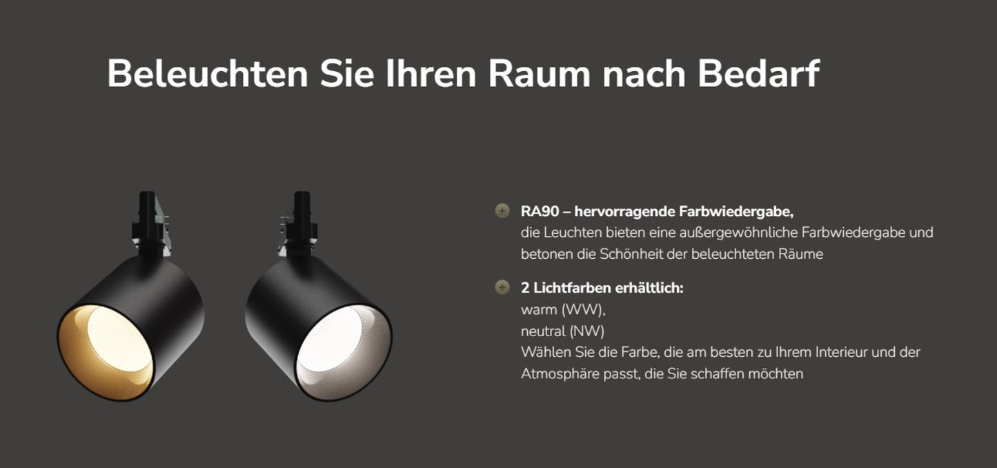 LED 3-Phasen Stromschienenstrahler ARTEMIDA MAXI 12-42W 1300-3800lm weiss 36°/60° Neutralweiss 4000K