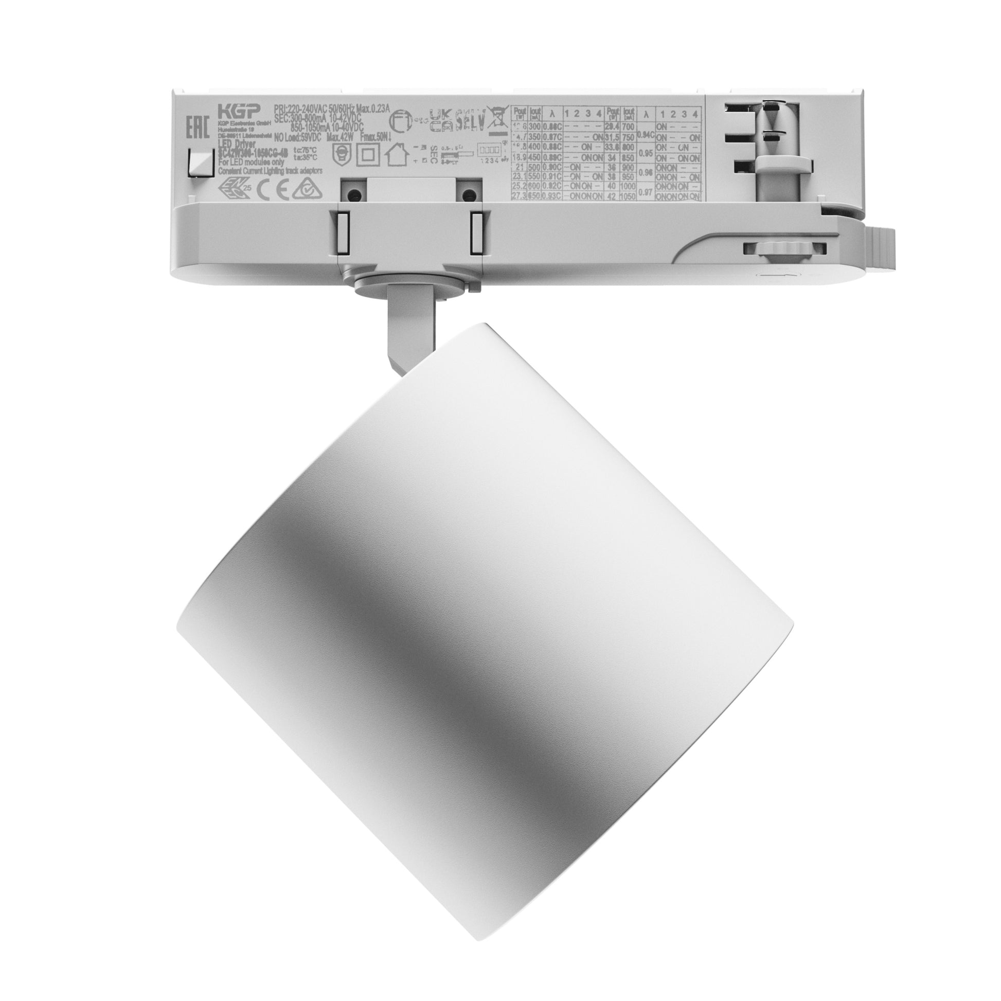 LED 3-Phasen Stromschienenstrahler ARTEMIDA MAXI 12-42W 1300-3800lm weiss 36°/60° Warmweiss 3000K