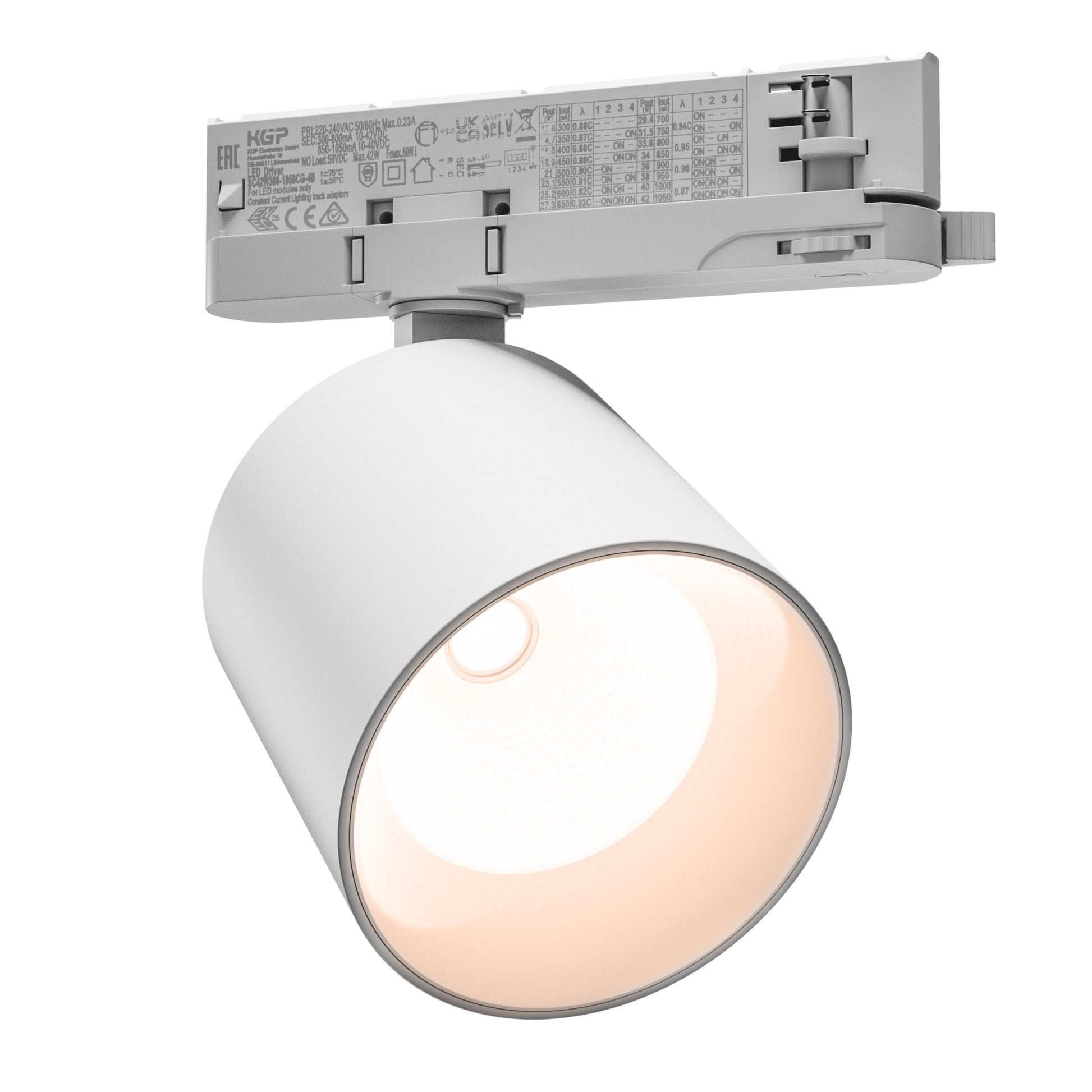 LED 3-Phasen Stromschienenstrahler ARTEMIDA MAXI 12-42W 1300-3800lm weiss 36°/60° Warmweiss 3000K