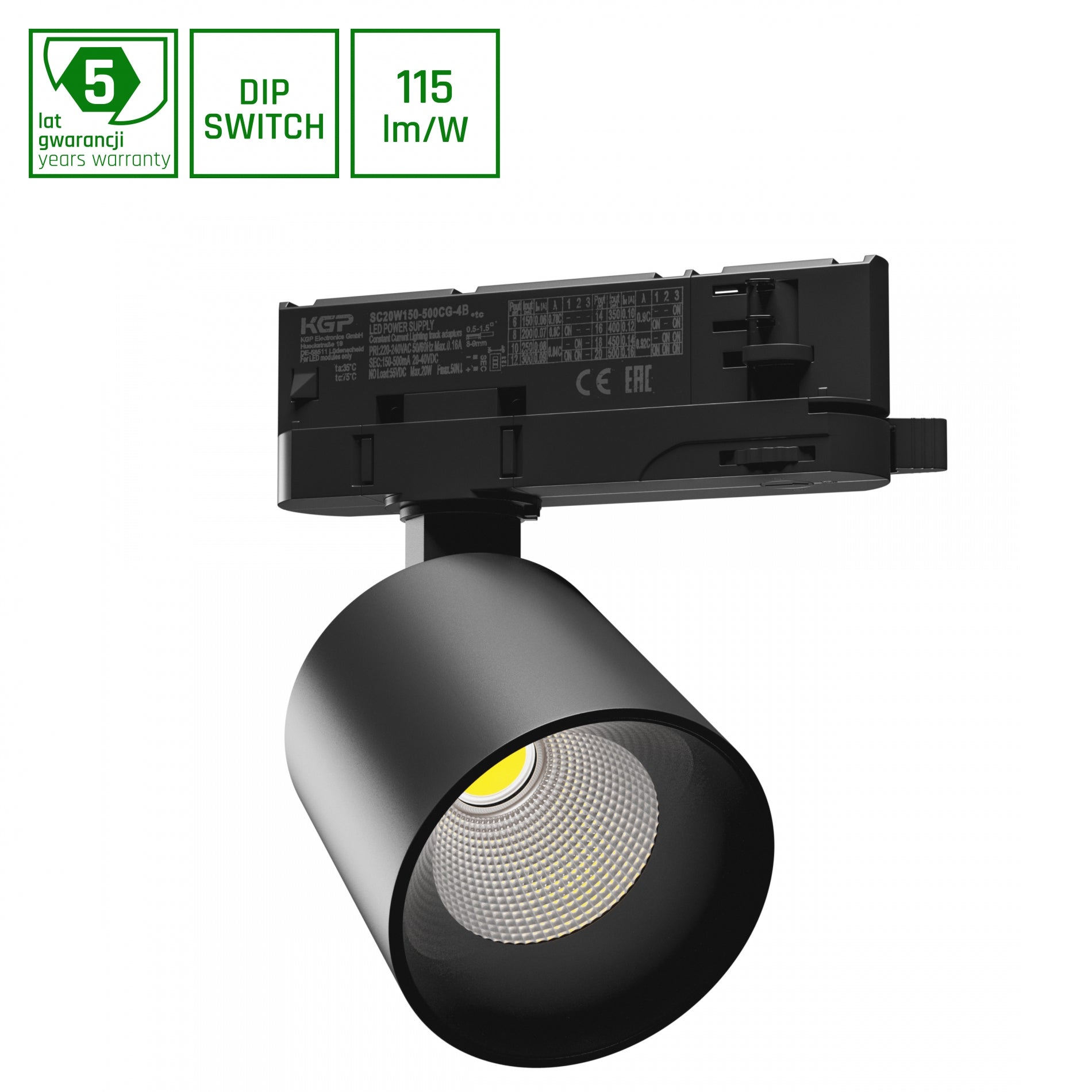 LED 3-Phasen Stromschienenstrahler ARTEMIDA MINI 6,5-20W 2300lm schwarz 36°/60° 230V IP20 Neutralweiss 4000K