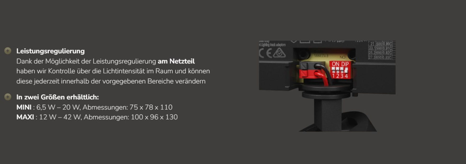 LED 3-Phasen Stromschienenstrahler ARTEMIDA MINI 6,5-20W 2300lm schwarz 36°/60° 230V IP20 Neutralweiss 4000K