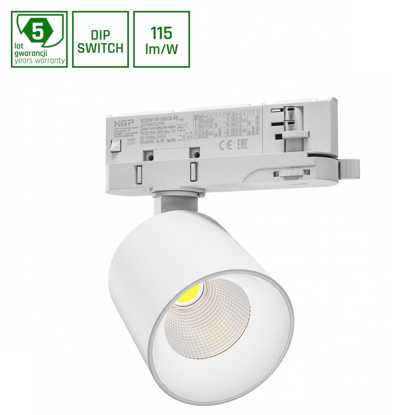 LED 3-Phasen Stromschienenstrahler ARTEMIDA MINI 6,5-20W 2300lm weiss 36°/60° 230V IP20 Warmweiss 3000K