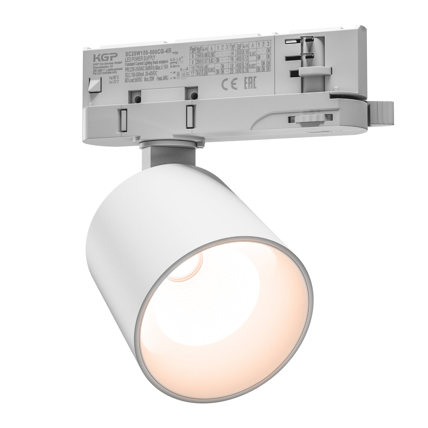 LED 3-Phasen Stromschienenstrahler ARTEMIDA MINI 6,5-20W 2300lm weiss 36°/60° 230V IP20 Warmweiss 3000K