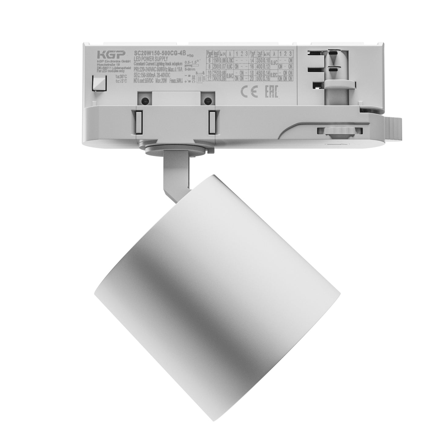 LED 3-Phasen Stromschienenstrahler ARTEMIDA MINI 6,5-20W weiss 36°/60° DIP SWITCH 600-1700lm IP20 Neutral 4000K