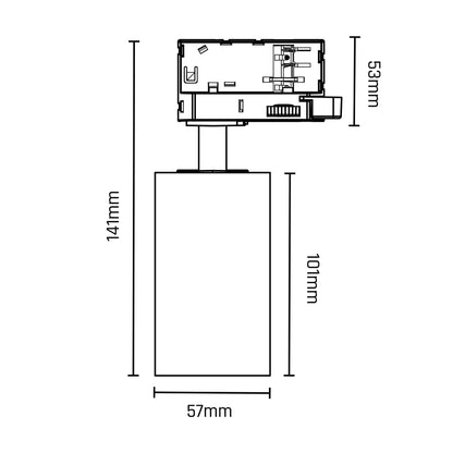 Spectrum LED 3-Phasen Stromschienenstrahler MADARA Altro GU10 Spot 230V IP20 max. 10W schwarz