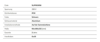 LED 3-Phasen Stromschienenstrahler MADARA LIBRA GU10 IP20 max. 10W schwarz
