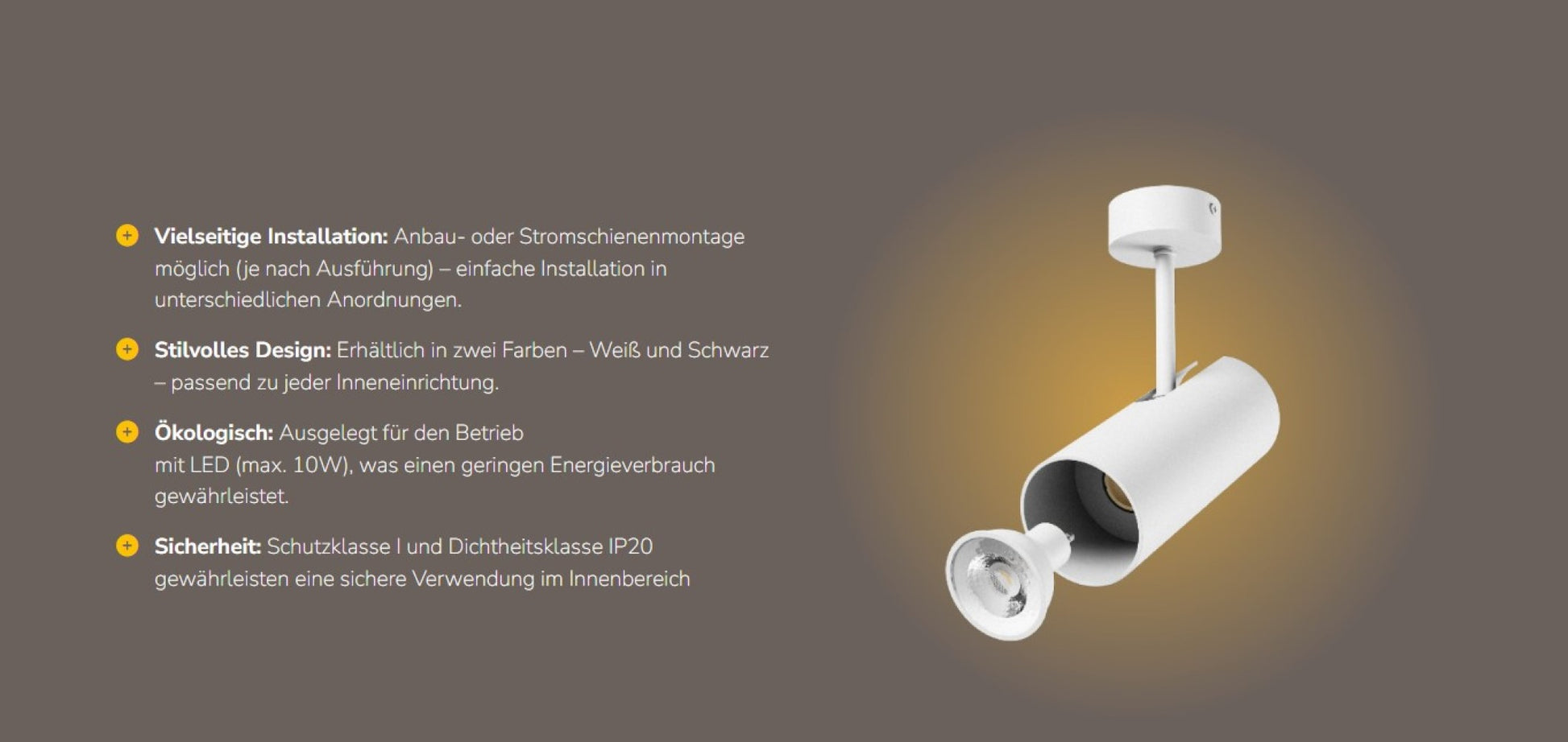 LED 3-Phasen Stromschienenstrahler MADARA LIBRA GU10 IP20 max. 10W schwarz