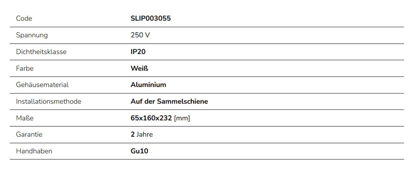 LED 3-Phasen Stromschienenstrahler MADARA LIBRA GU10 IP20 max. 10W weiss