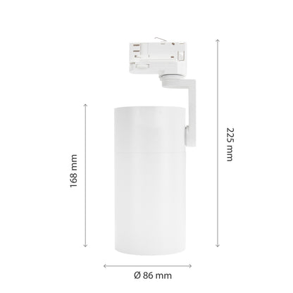 Spectrum LED 3-Phasen Stromschienenstrahler MADARA MAXI R80 IP20 max. 50W weiss E27 verstellbar