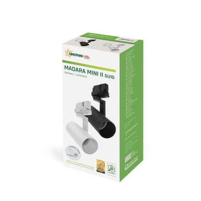 Spectrum LED 3-Phasen Stromschienenstrahler MADARA MINI II GU10 Spot IP20 max. 50W schwarz verstellbar