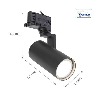 Spectrum LED 3-Phasen Stromschienenstrahler MADARA MINI II GU10 Spot IP20 max. 50W schwarz verstellbar