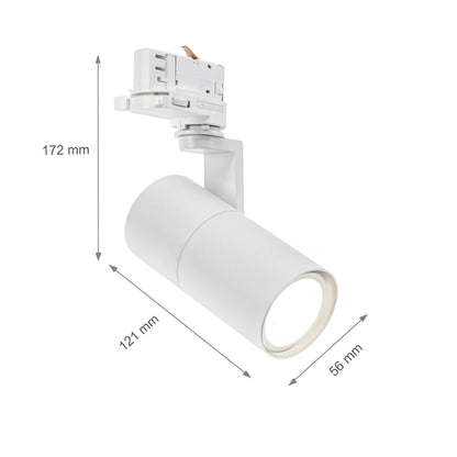 Spectrum LED 3-Phasen Stromschienenstrahler MADARA MINI II GU10 Spot IP20 max. 50W weiss verstellbar