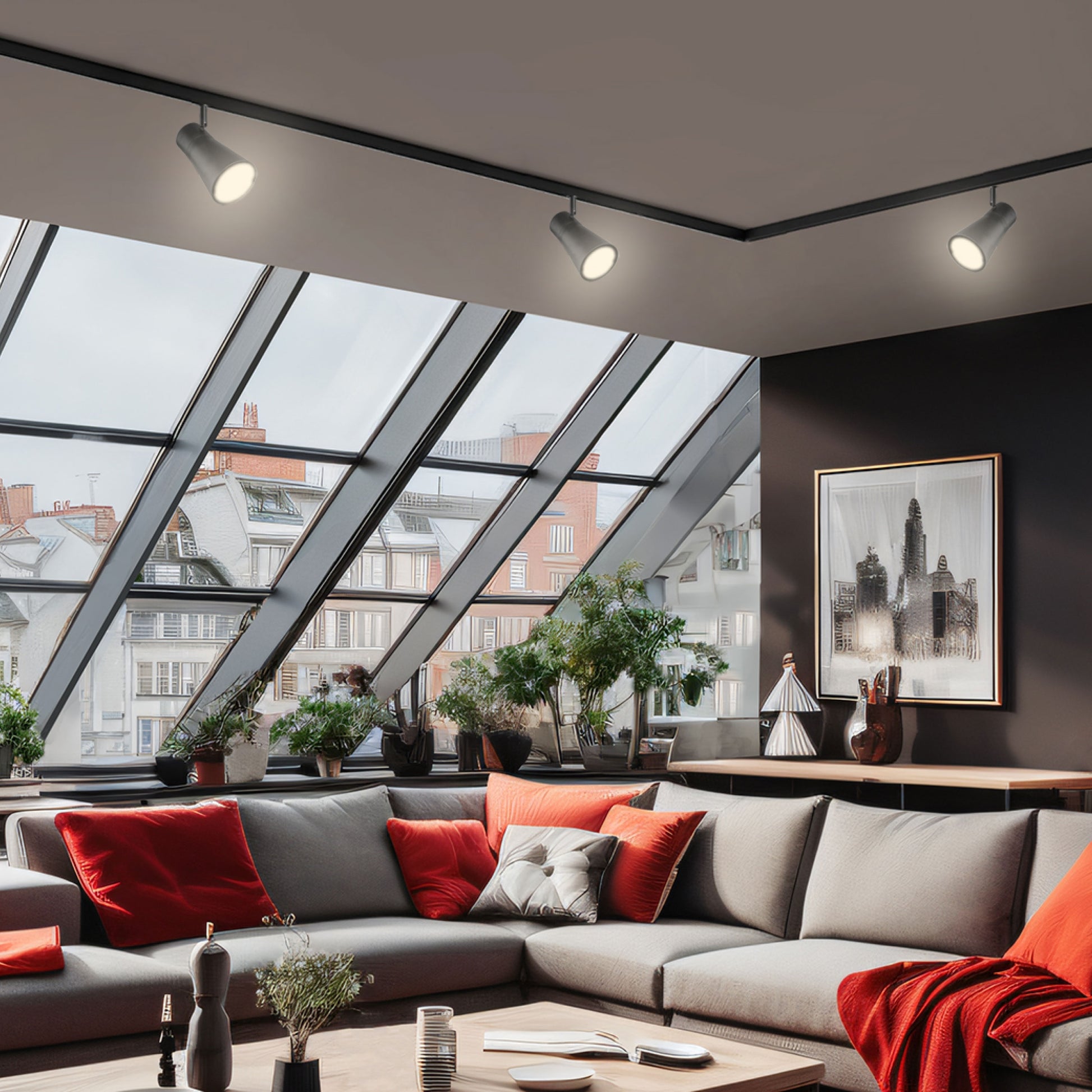 Spectrum LED 3-Phasen Stromschienenstrahler MADARA SCANDI GU10 Spot 230V IP20 max.10W schwarz verstellbar