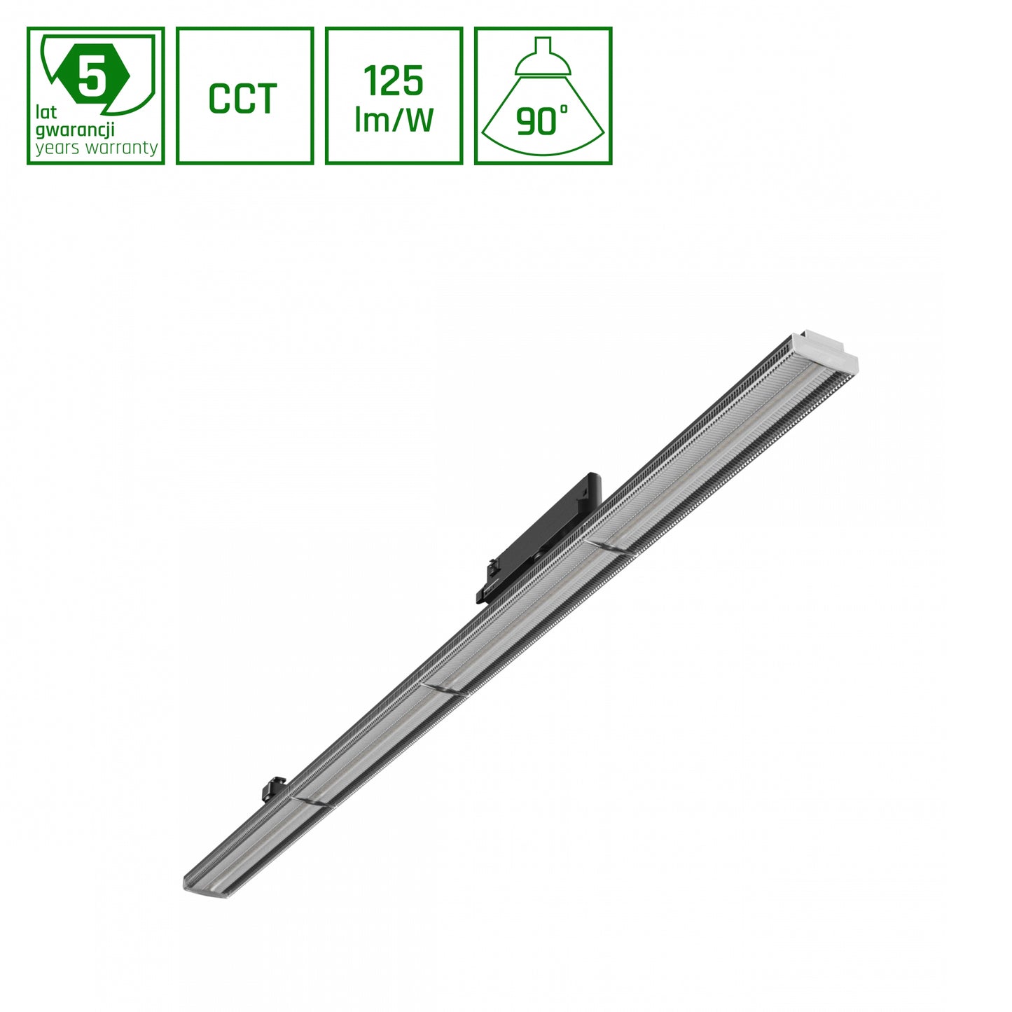 LED 3-Phasen Stromschienenstrahler OPTIBAR CCT 120cm 12-42W schwarz 90° 1450-5000lm IP20 3000-6000K CCT