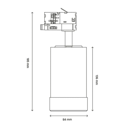 LED 3-Phasen Stromschienenstrahler PAVA BASIC 20W 2225lm schwarz 20-45° 3000-6000K CCT