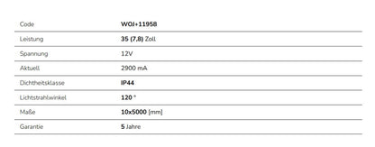 Spectrum LED Streifen 35W Strip 5m 120° Silikon IP44 12V RGB DIMMBAR