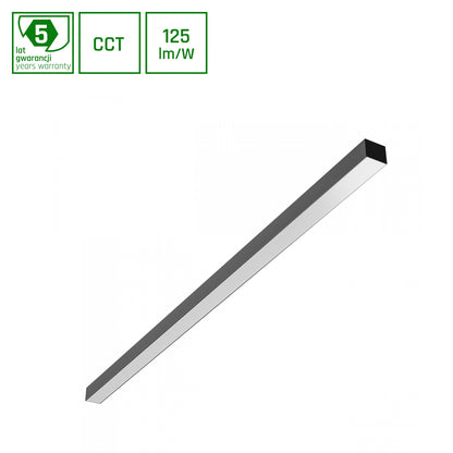 ALLDAY BASIC LED Deckenleuchte 120cm Hängeleuchte 20-40W 90° CCT UGR<19 Schwarz blendfrei