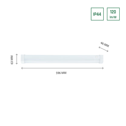 LED AQUATICA Badezimmerleuchte 15W rund 1800lm weiß IP44 mit Schalter Warm 3000K