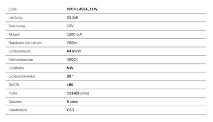 LED AR111 G53 Reflektor 11W weiss 800lm 20° 12V Neutralweiss 4000K