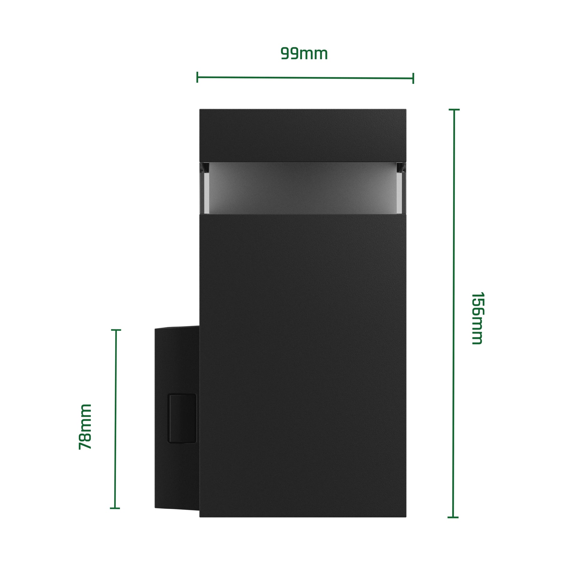 LED Außenleuchte TORRE RING 9W 1000lm 30° IP54 Wandleuchte eckig schwarz CCT 3000-6000K