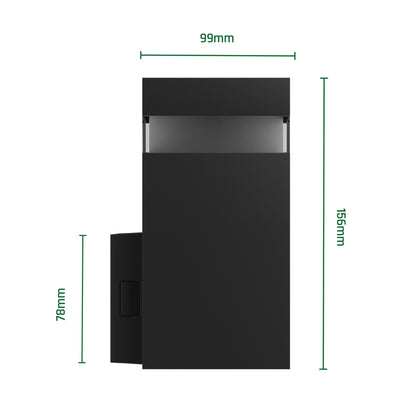 LED Außenleuchte TORRE RING 9W 1000lm 30° IP54 Wandleuchte eckig schwarz CCT 3000-6000K