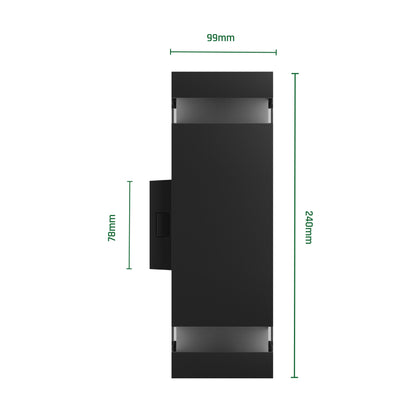 LED Aussenleuchte TORRE RING 18W 2000lm IP54 Wandleuchte eckig schwarz CCT 3000-6000K