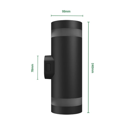 LED Aussenleuchte TORRE RING 18W 2000lm IP54 Wandleuchte rund schwarz CCT 3000-6000K