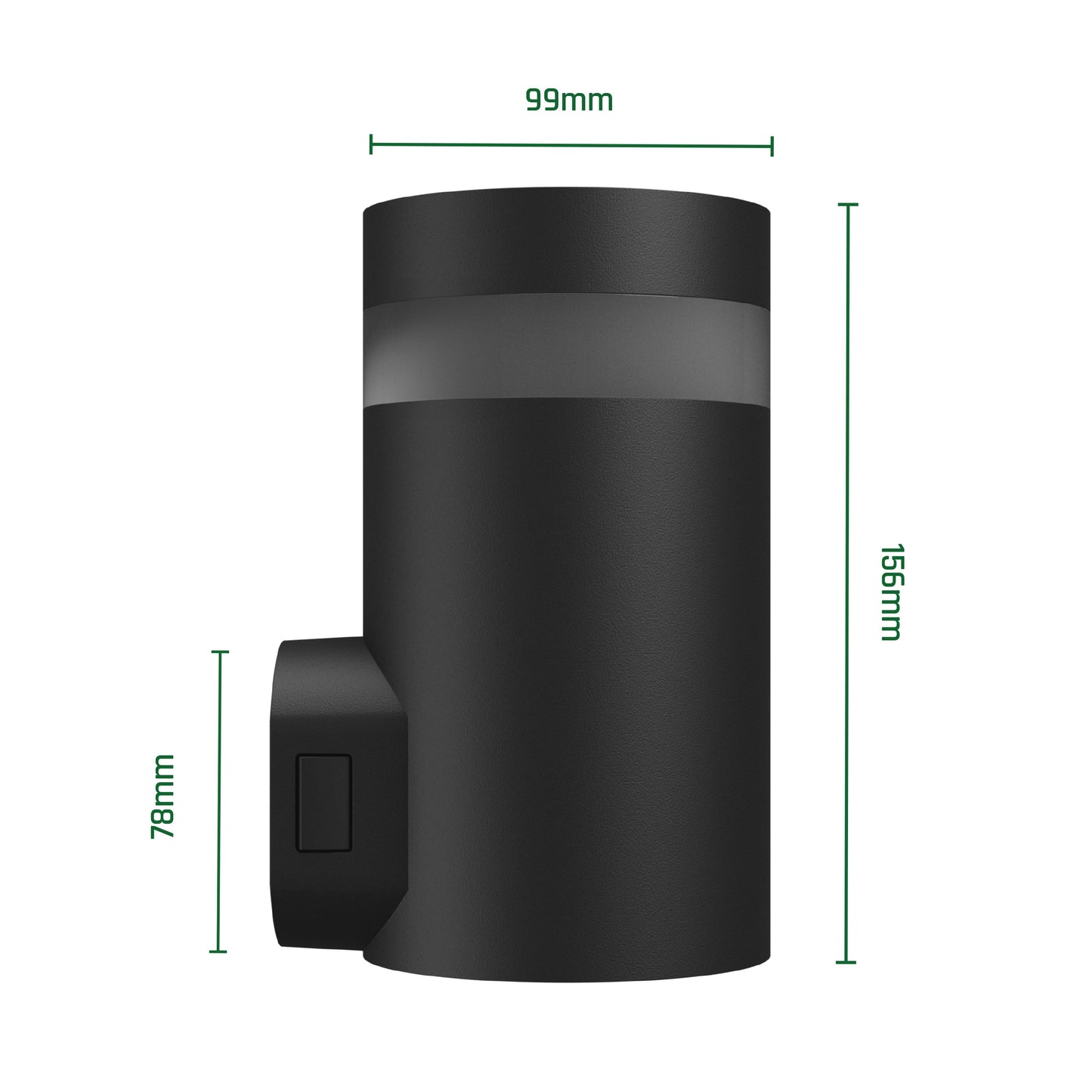 LED Aussenleuchte TORRE RING 9W 1000lm 30° IP54 Wandleuchte rund schwarz CCT 3000-6000K