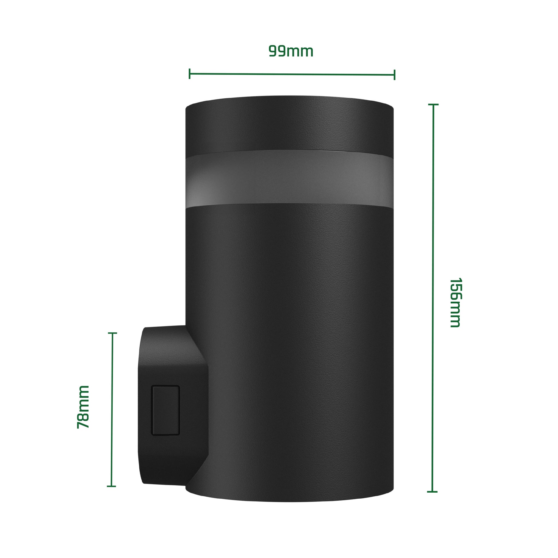 LED Aussenleuchte TORRE RING 9W 1000lm 30° IP54 Wandleuchte rund schwarz CCT 3000-6000K