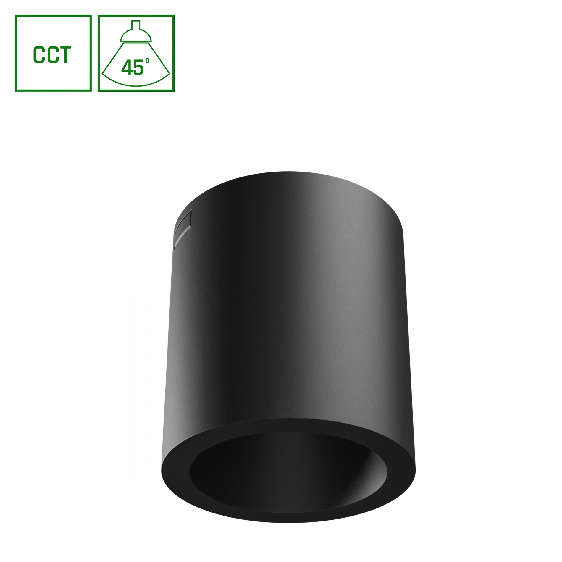 LED Chloe Complete Surface 7W Deckenleuchte 45° 560lm schwarz rund IP20 Aufbau UGR&gt;19 CCT 2700 – 6000K