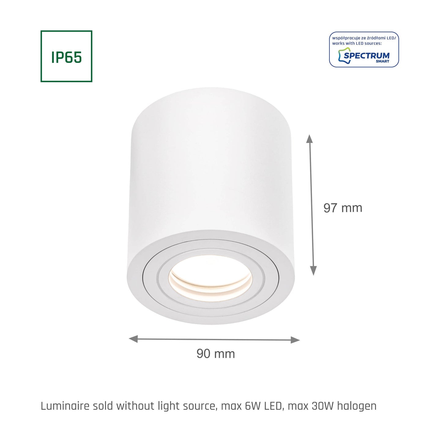 LED Chloe GU10 Außenleuchte weiss Deckenleuchte IP65 matt max. 30W rund